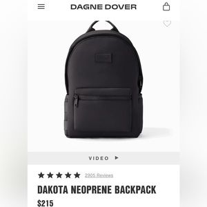 NWT Dagne Dover large black backpack